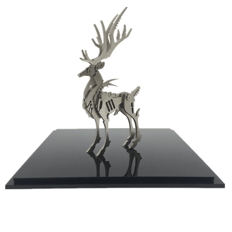 Steel Warcraft 3D Puzzle DIY Assembly Elk Toys DIY Stainless Steel Model Building Decor 4.2*3.5*7.6Cm