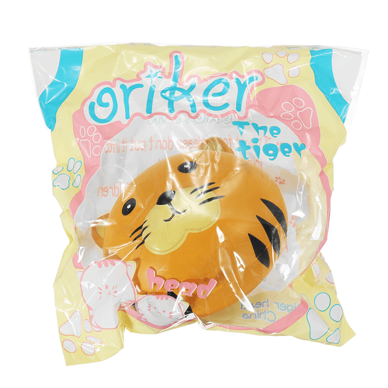 Oriker Squishy Tiger Face Ball Bun 10Cm Soft Sweet Slow Rising Original Packaging Collection Gift