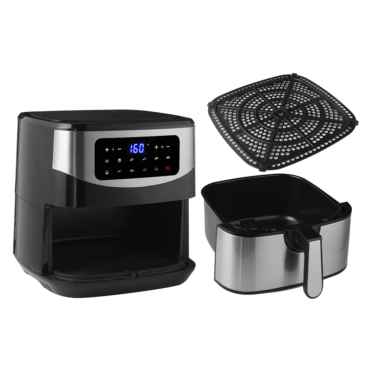 AUGIENB 7.5L Air Fryer Home Intelligent LED Touch Screen with 10 Cooking Functions Electric Hot Air Fryers Oven Oilless Cooker