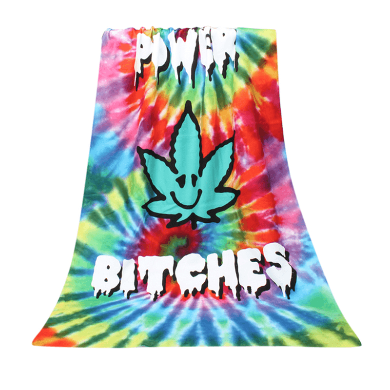 70X140Cm Polyester Fiber Flower Power Pattern Bath Beach Towel Soft Reactive Print Washcloth