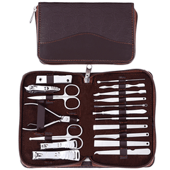 Y.F.M® 18Pcs Nail Clipper Set Manicure Pedicure Tools Kit Toenails Cutter Beard Scissors Cuticle