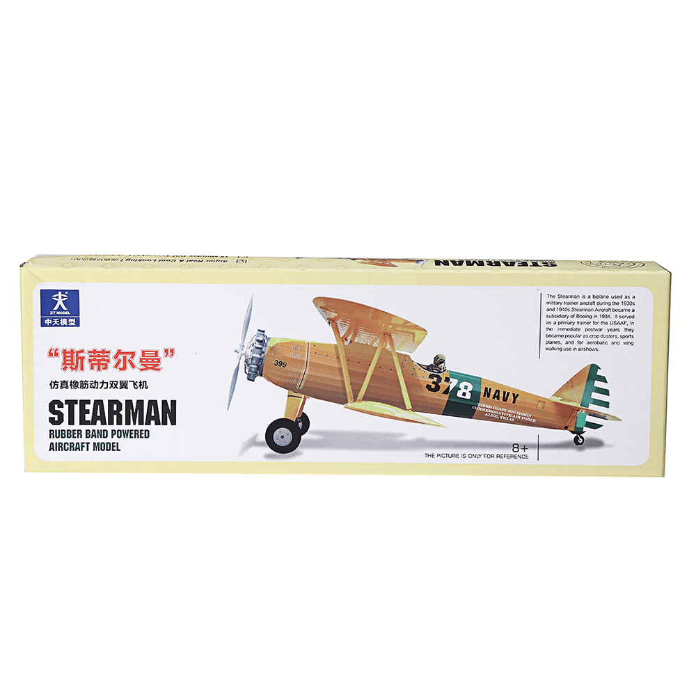 STEM ZT Modell 18 Zoll STEARMAN Gummiband angetriebenes Flugzeugmodell Flugzeugspielzeug