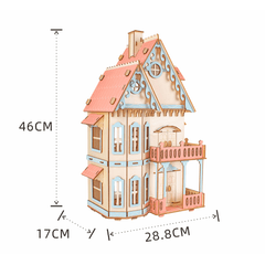 Modelo de construcción de ensamblaje de simulación de madera 3D casa gótica/villa de ensueño/Iglesia de St. Vasey para juguetes de niños