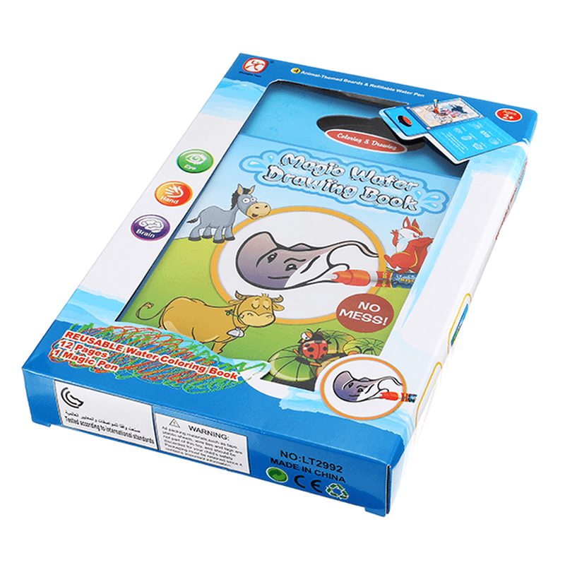 Coolplay Magic Wasserzeichenbuch für Kinder mit 1 Zauberstift / 1 Malbuch, Wassermalbrett