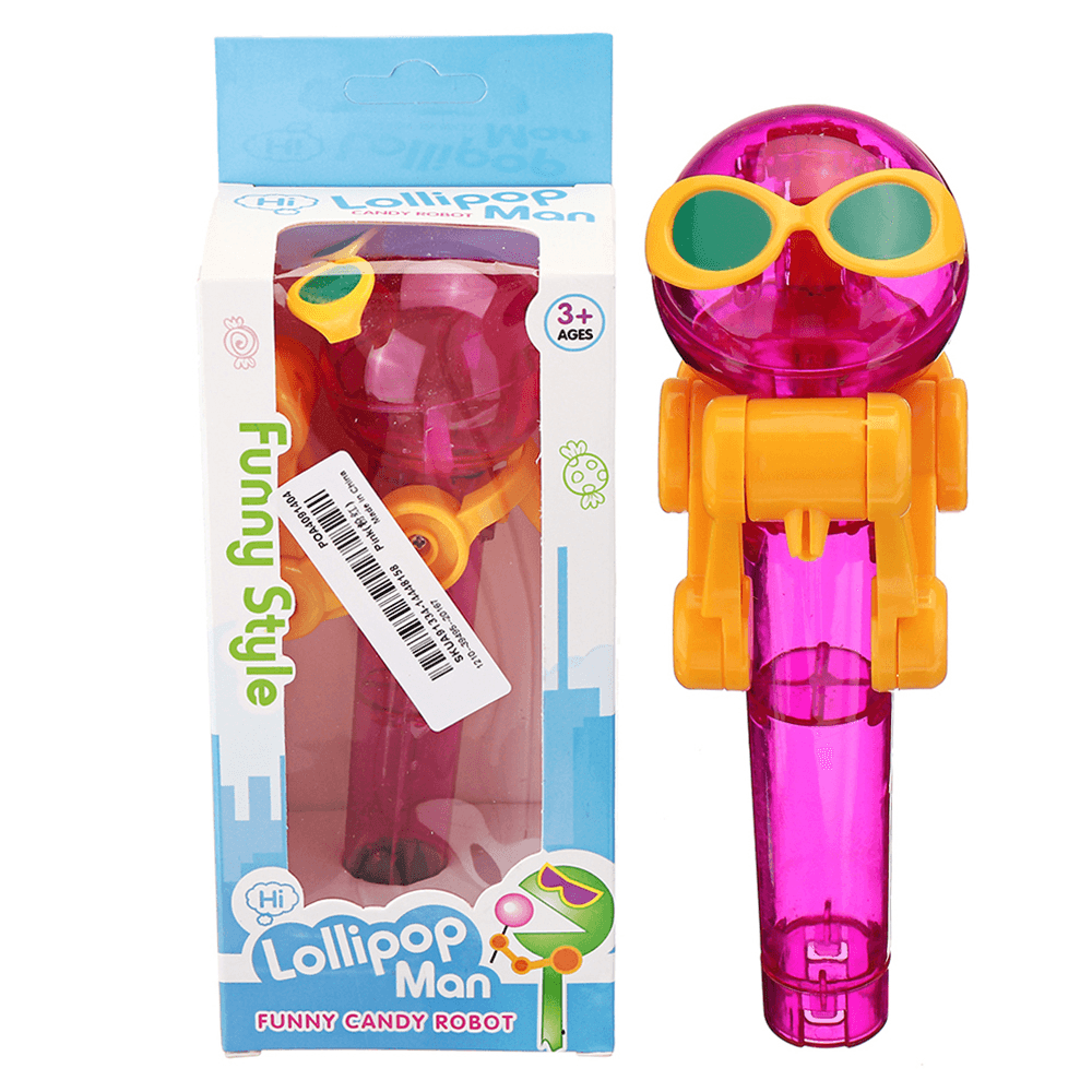 Lollipop Robot Candy Man Aufbewahrungshalter-Abdeckung, kreative Neuheiten, Spielzeug, 8 x 8 x 2 cm, rosa, grau, grün