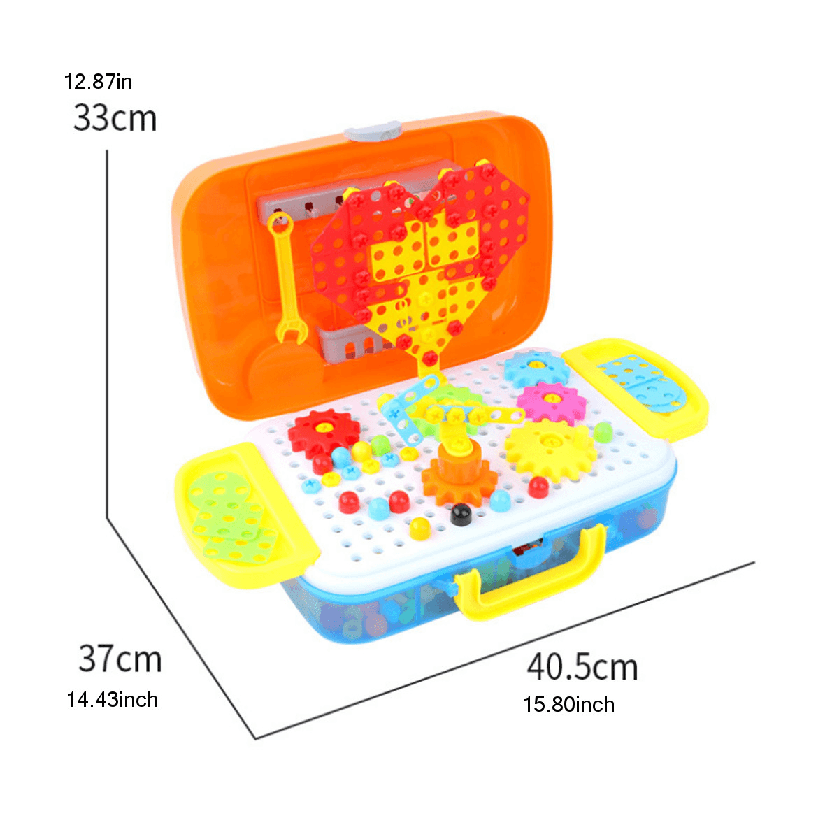 Simulation Montessori DIY Electric Drill Screw Building Blocks Assembly Puzzle Early Educational Toy for Kids Gift