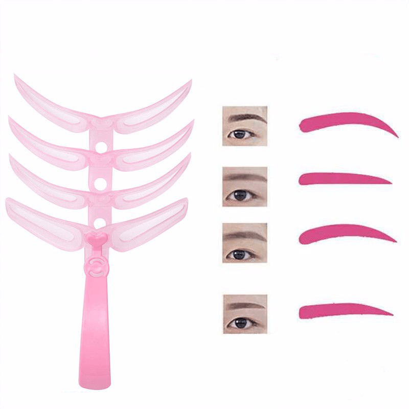 4 Pcs Reusable Eyebrow Model Template Eyebrow Shaper Defining Stencils Makeup Tools