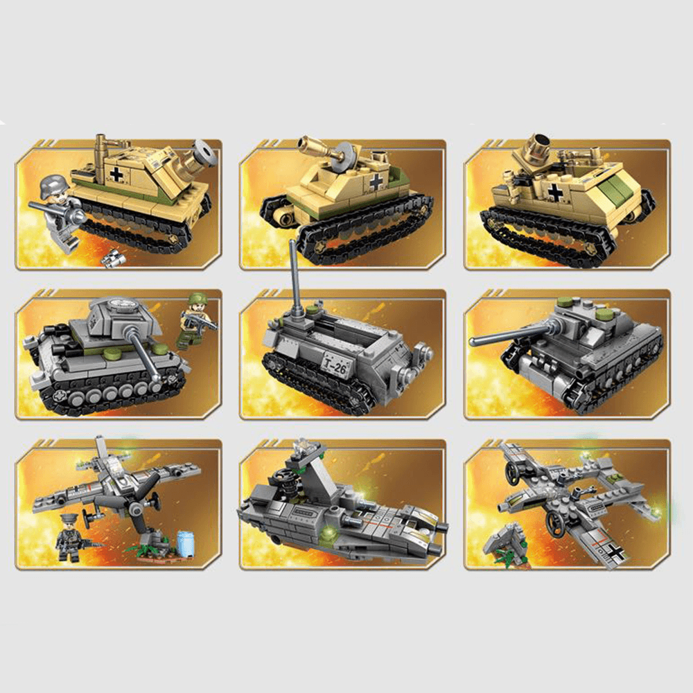 1061PCS Plastic & ABS 8 Kinds of Steel Empire Themed Military War Bricks Toy for Children