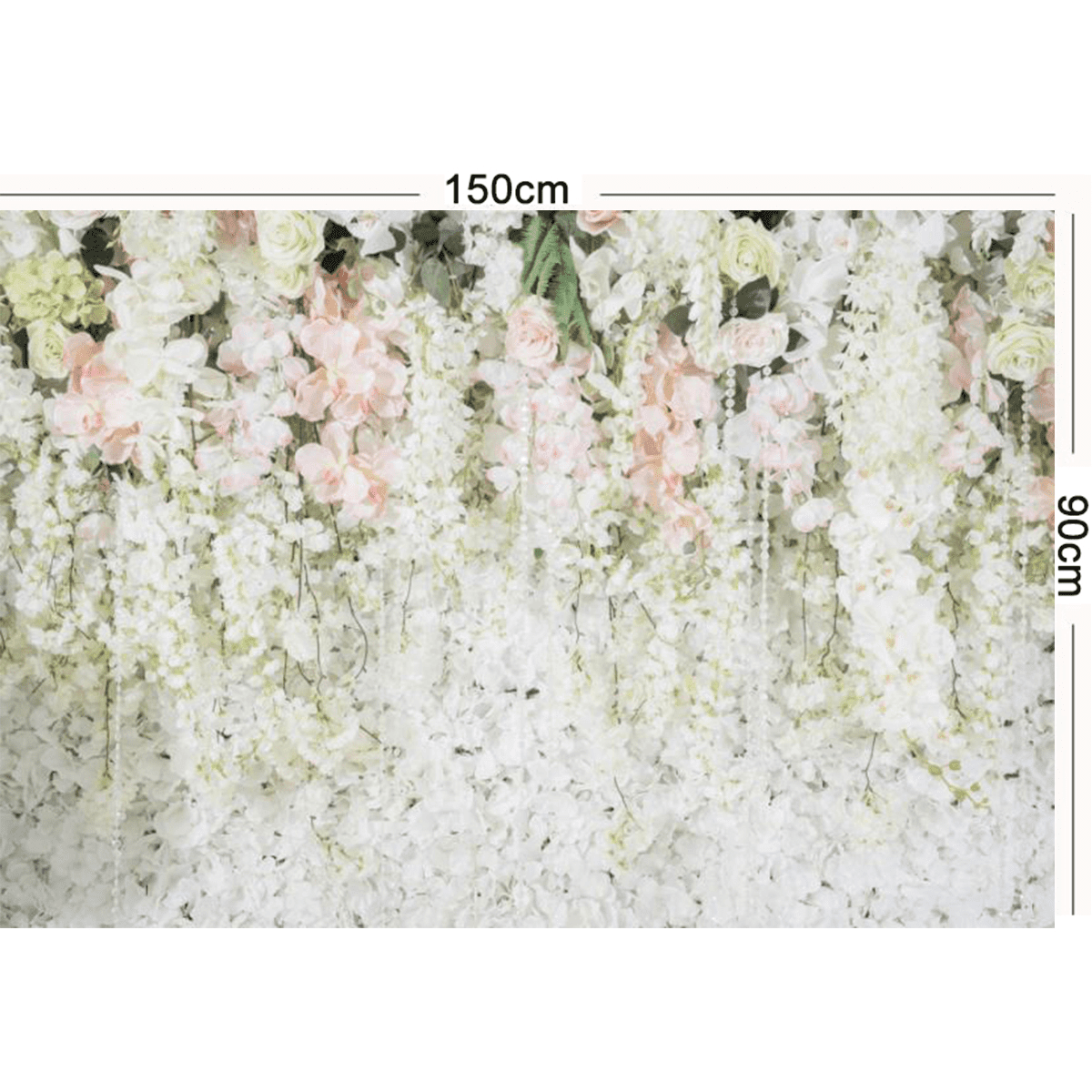 0.9X1.5M 1.5X2.1M 1.8X2.7M White Flowers Sea Photography Studio Wall Backdrop Photo Background Cloth for Birthday Wedding Party