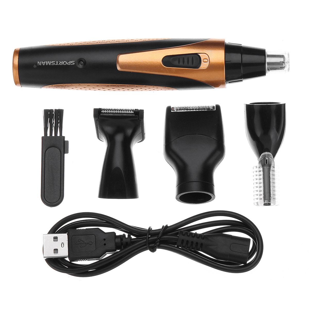 4 in 1 USB Wireless Rechargeable Eyebrow Trimmer Nose Hair Shaver Razor Groomer Kit