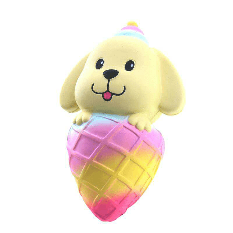 Vlampo Squishy Dog Puppy Ice Cream 16Cm Jumbo Licensed Slow Rising with Packaging Collection Gift Soft Toy