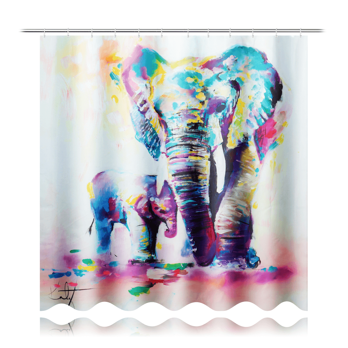 3D Shower Curtain Digital Printing Waterproof Polyester for Bathroom