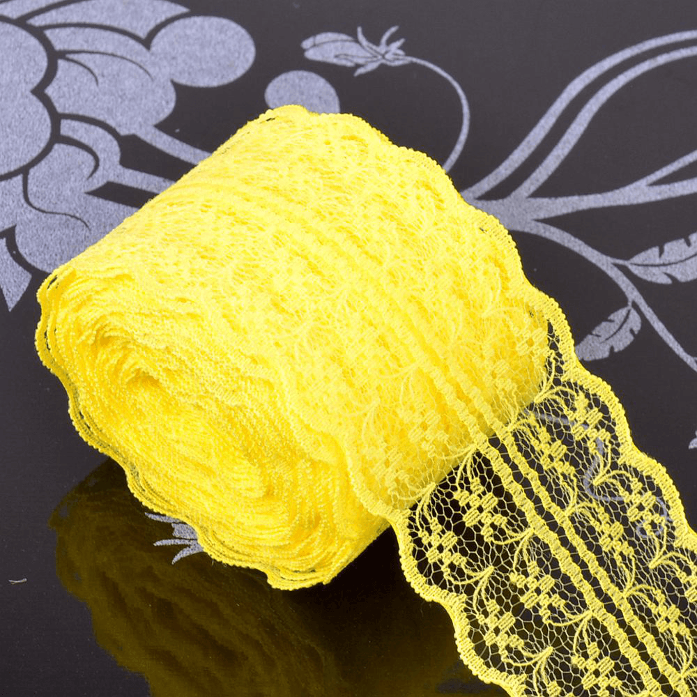 10 Yards 4.5Cm Multi-Color Lace Wide Ribbon DIY Crafts Sewing Clothing Materials Gift Wedding Lace Closure