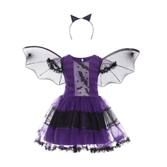 Halloween Costumes Purple Bat Style Children Cosplay Cartoon Costumes Witches Role Play