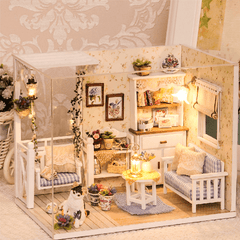 Cuteroom 3013 Cat Diary Doll House DIY Cabin with Dust Cover Music Motor