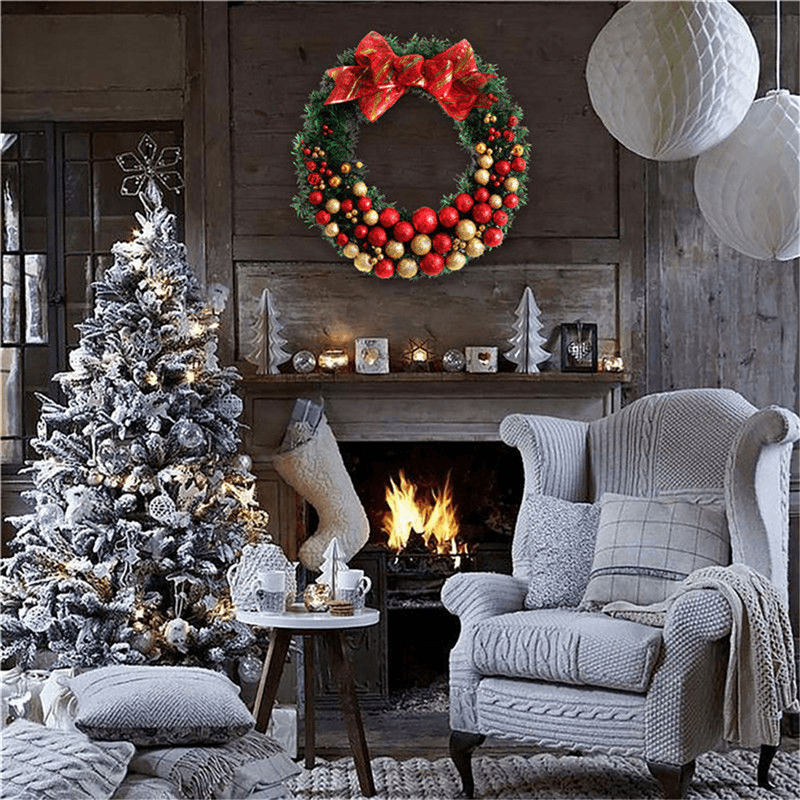 Christmas Party Home Decoration 30Cm Wreath Rattan Pendant Toys for Kids Children Gift