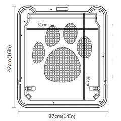 37X42Cm Large Medium Dog Cat Pet Door Screen Window ABS Magnetic Auto Lock Flaps