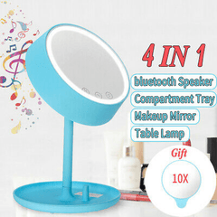 Espejos cosméticos de maquillaje Giratorio 10X Lupa LED Music Touch