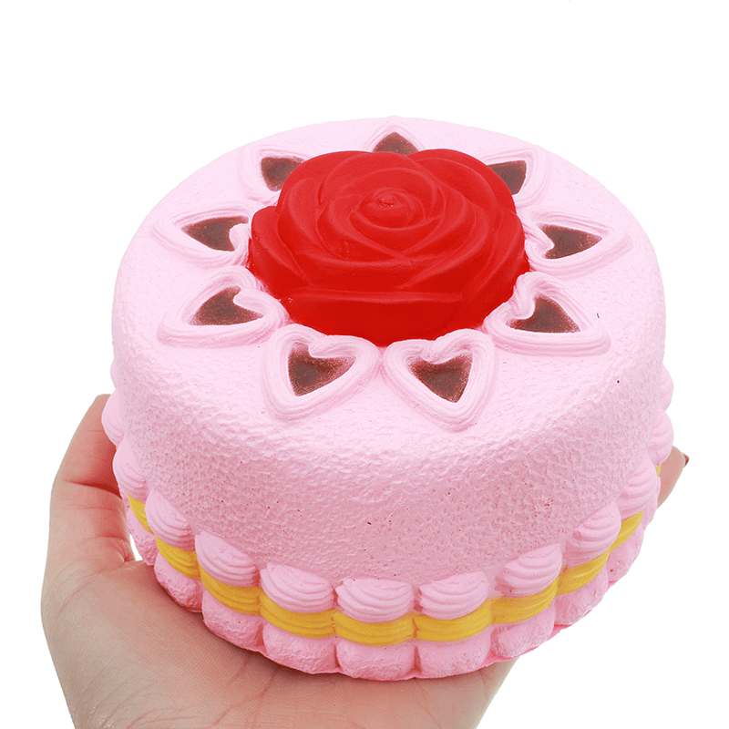 Squishy Rose Cake 12Cm Novelty Stress Squeeze Slow Rising Squeeze Collection Cure Toy Gift