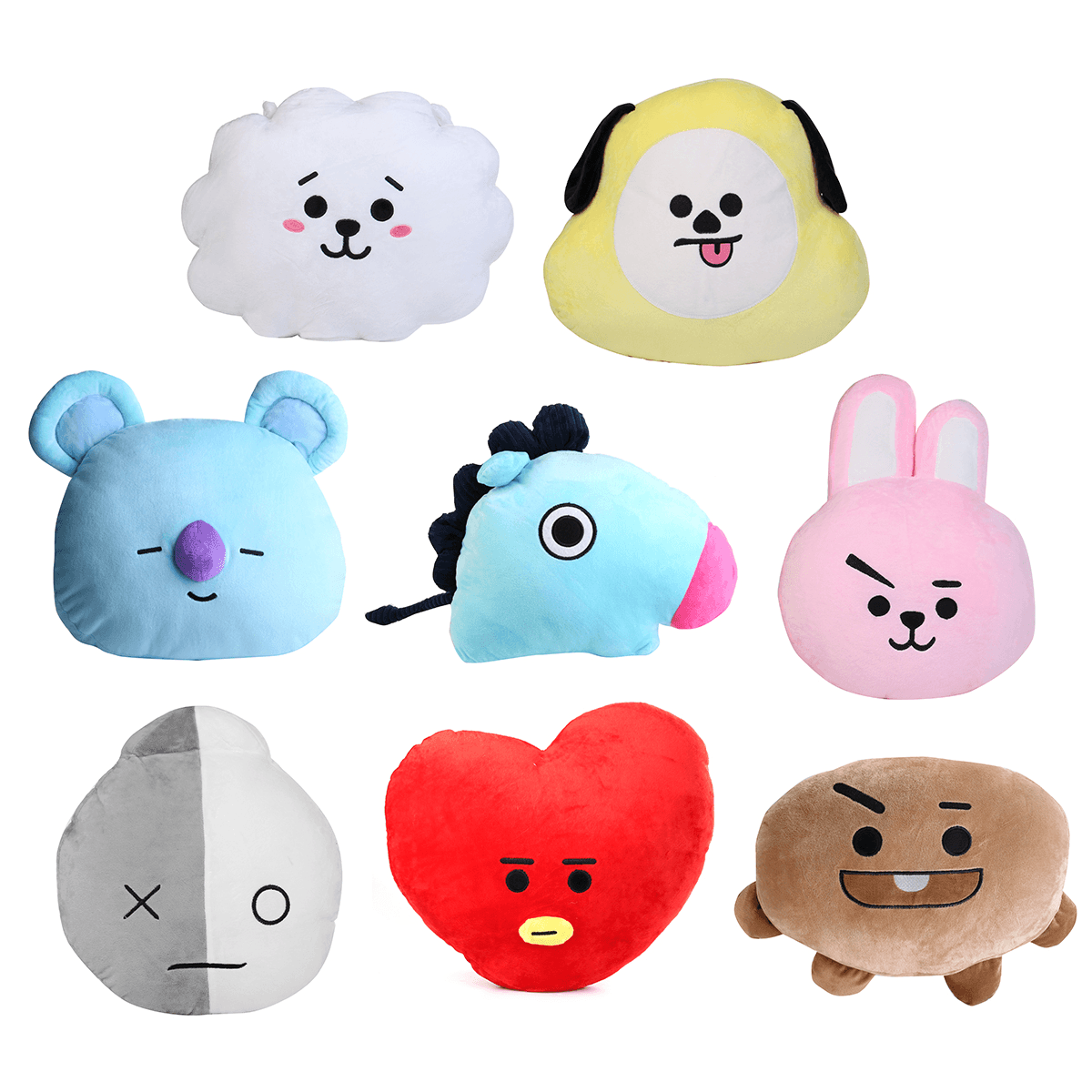 For KPOP BTS BT21 TATA SHOOKY RJ SUGA COOKY JIMIN Bed Plush Pillow Doll