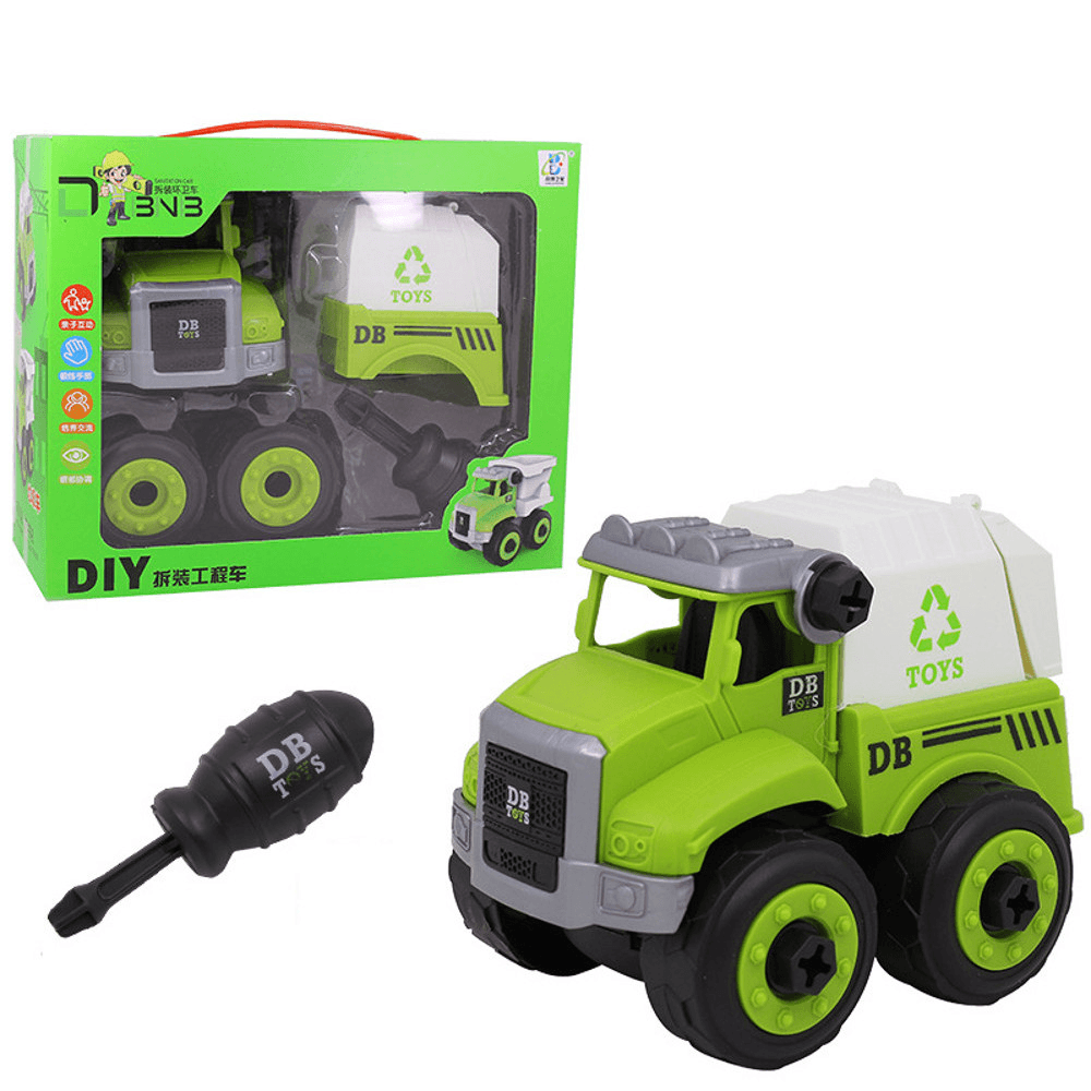 Sanitation Vehicle Assembly Set with Screwdriver Children Assembled Educational Toys