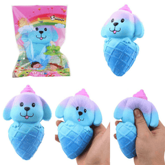 Vlampo Squishy Dog Puppy Ice Cream 16Cm Jumbo Licensed Slow Rising with Packaging Collection Gift Soft Toy