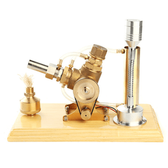 Full Brass Shell Air Stirling Engine Model 3000RPM with LED Lamp Gift Collection