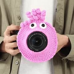 Hand-Knitted Wool Decor Case for Camera Lens Decorative Photo Guide Doll Toys for Kids