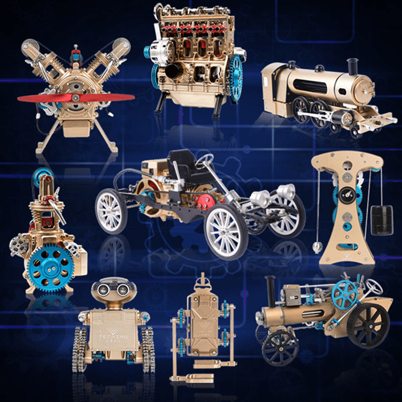 Teching Doppelzylinder-Motormodellkollektion aus Vollaluminiumlegierung