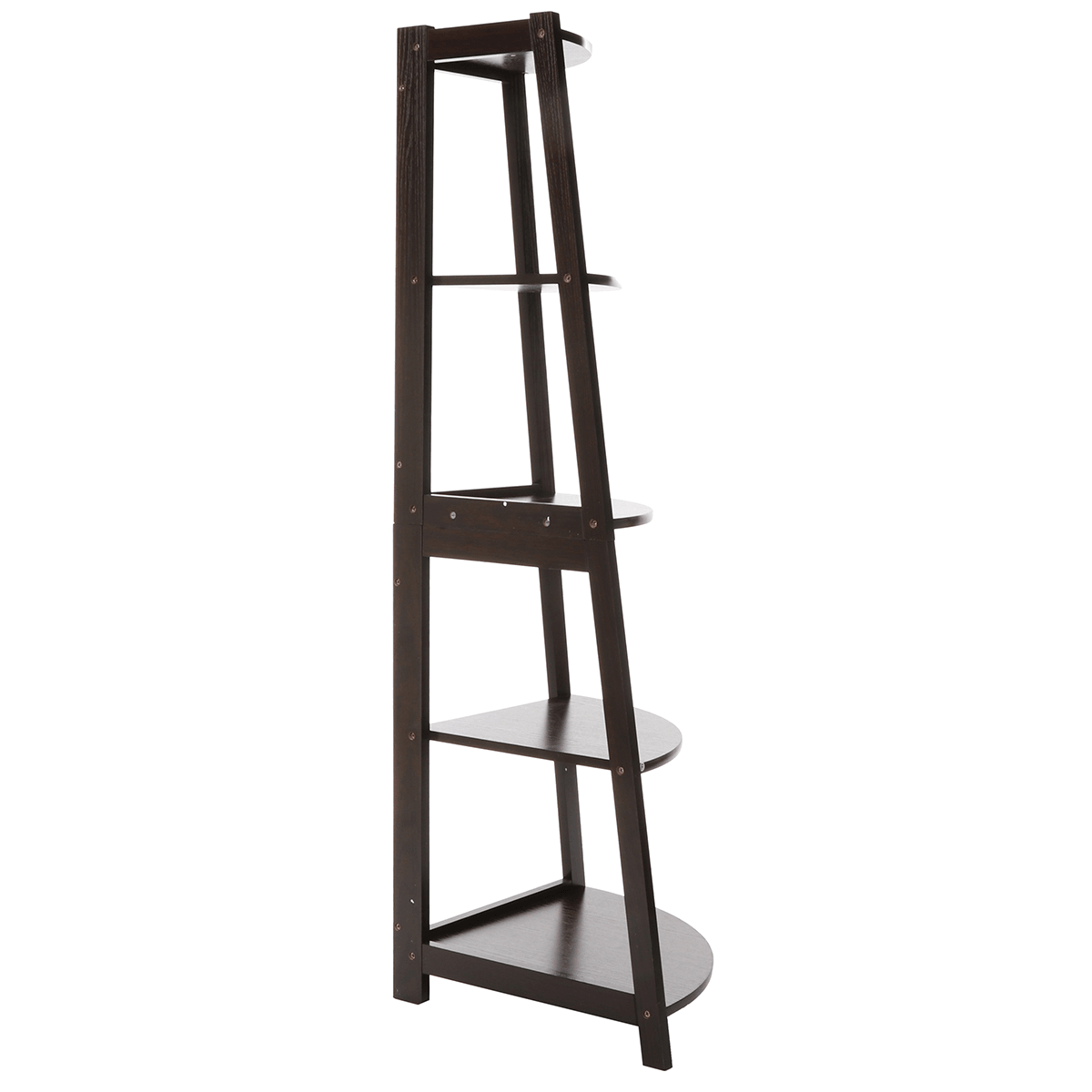 Creative Ladder Bookshelf Simple Wood Corner Bookcase Storage Rack Potted Flower Stand Shelves for Home Office