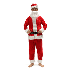 Traje rojo de Papá Noel para hombre, traje de Navidad, tamaño rojo, Cosplay