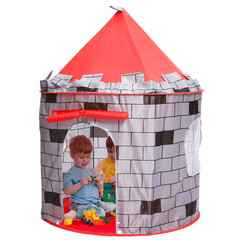 Knight Themed Folding Castle Pops up Tent Play Toys for Kids Indoor Outdoor Playhouse Gift