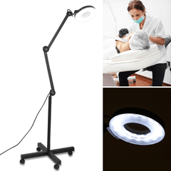 22W 5X Magnifying Magnifier Light Stand Skincare Beauty Machine Cosmetic Makeup Tattoo Manicure Lighted Lamp 6000-6500K Black/ White