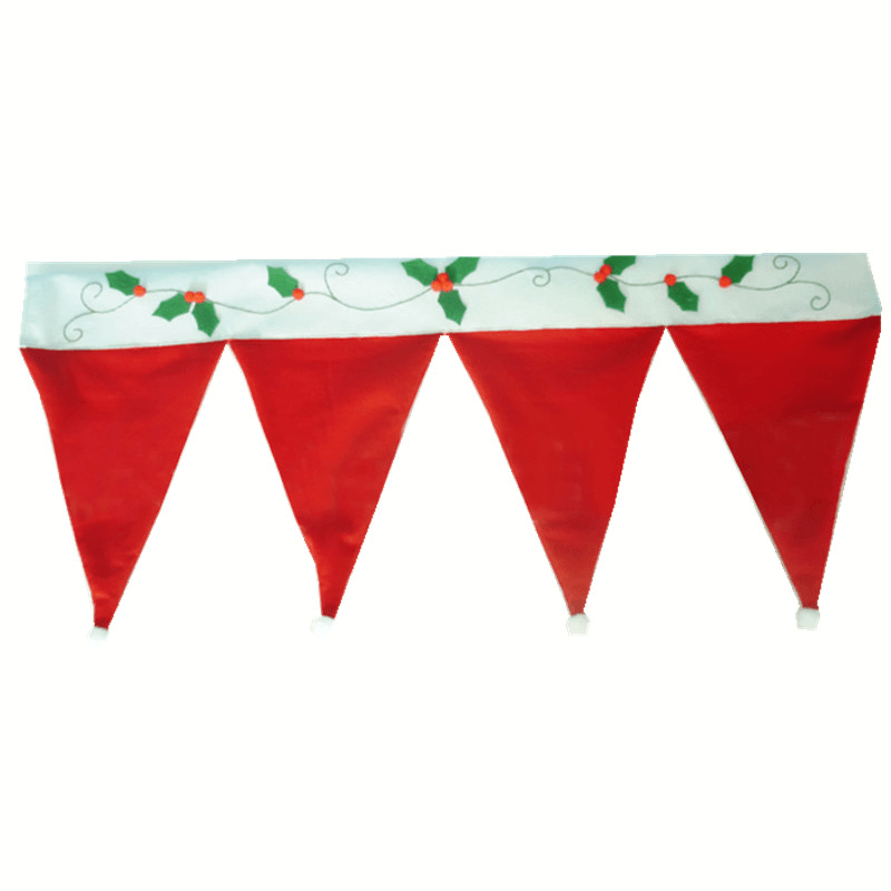 Christmas Party Home Decoration Santa Claus Hat Curtain Hanging Ornaments Toys Kids Children Gift