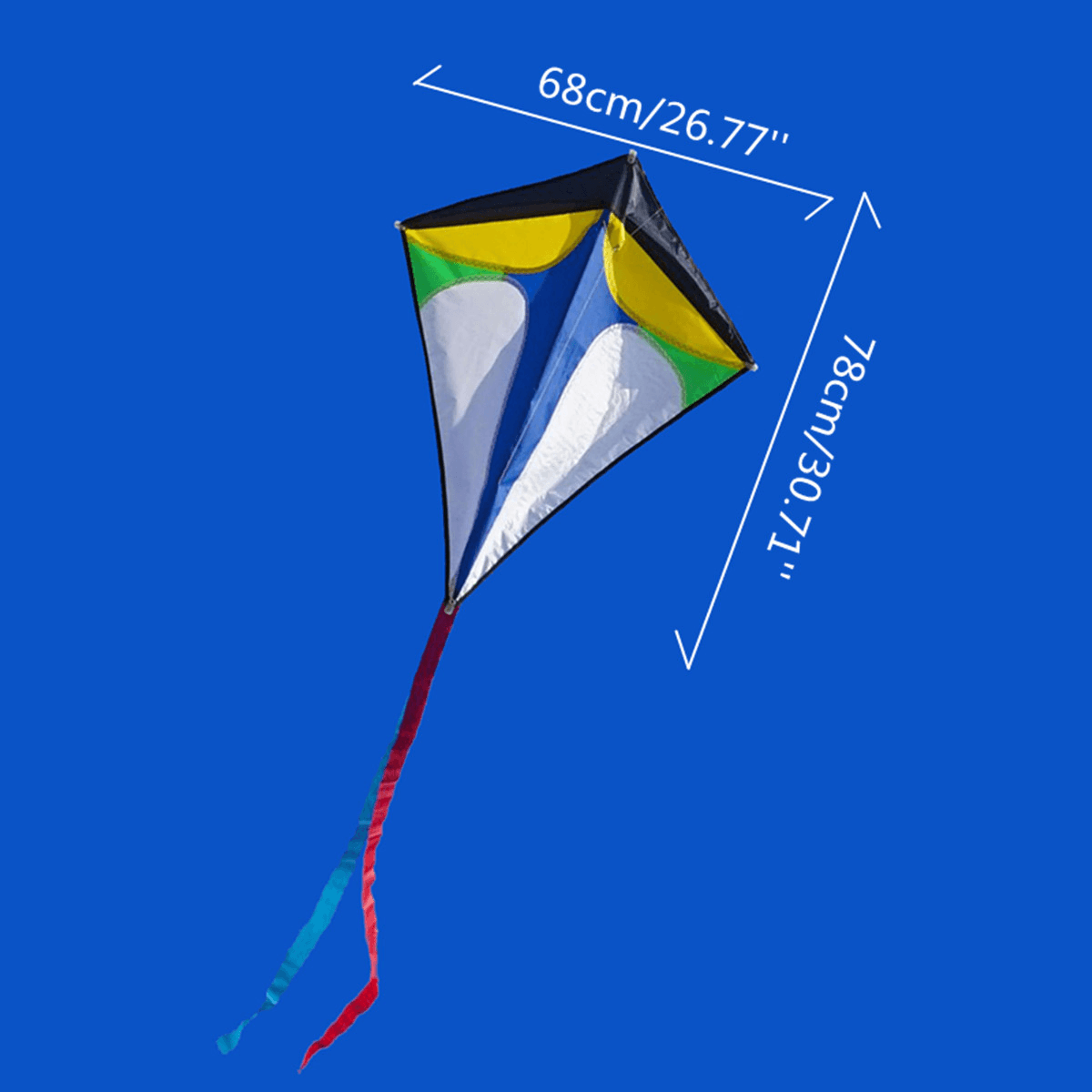 26''×30'' Diamond Delta Kite Outdoor-Sportspielzeug für Kinder, einzeiliges blaues Spielzeug