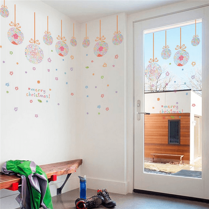 Christmas Party Home Decoration Removeable Wall Stickers Toys Oranment for Kids Children Props