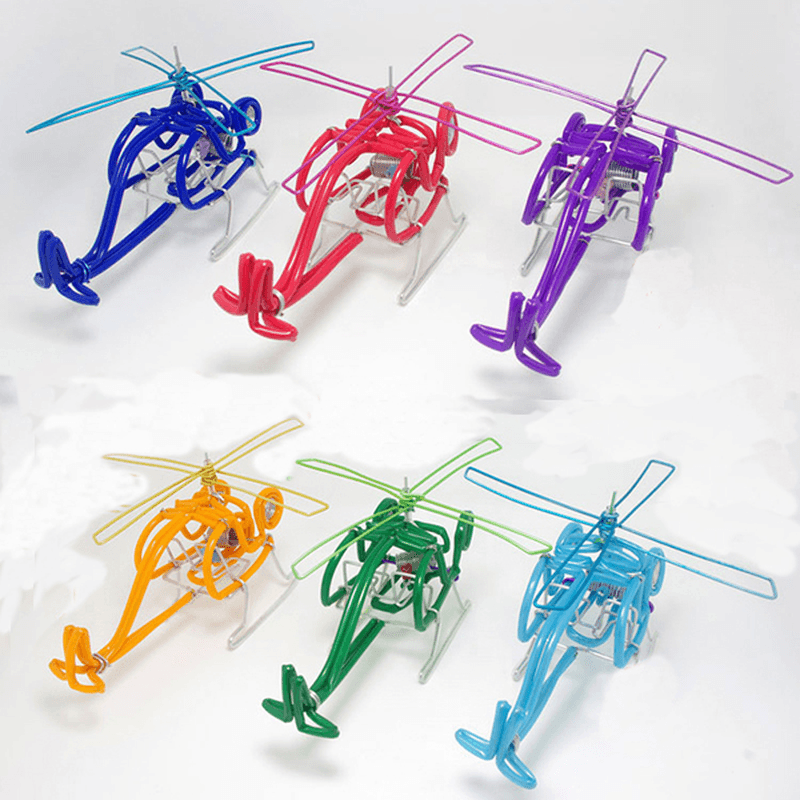 Creative Hand-Made Helicopter Toy Model Plane Kids Gift Decor Collection Multi-Colors