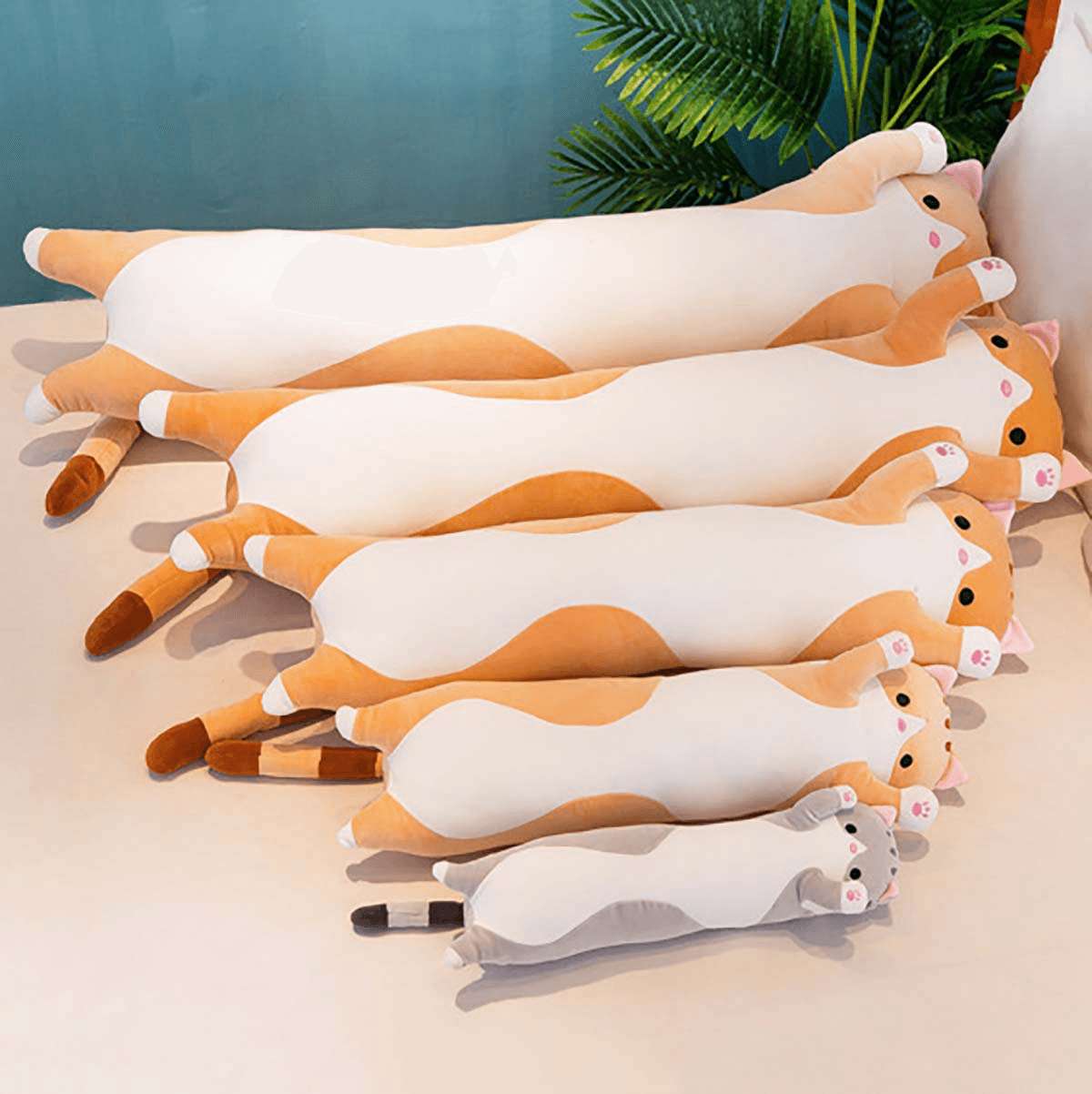 110/130Cm Cute Plush Cat Doll Soft Stuffed Pillow Doll Toy for Kids