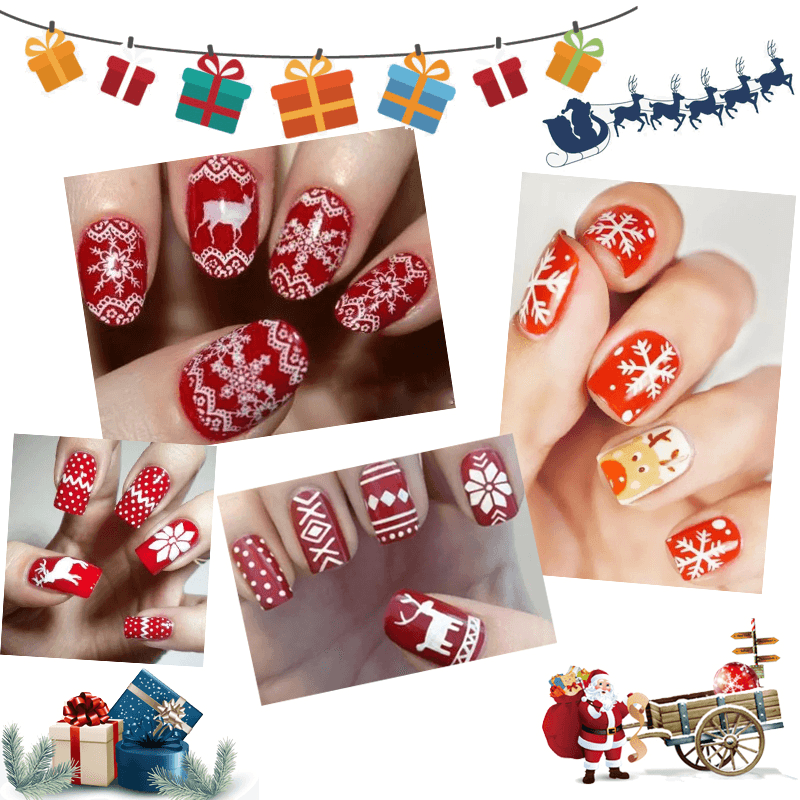 1Pc Christmas Image Nail Stamping Template DIY Polish Rectangle Stamp Plates Beauty Manicure Tools