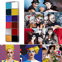 12 Colors Face Body Paint Oil Face Painting Kits Professional Painting Halloween Party Fancy Make up for Adults and Kids