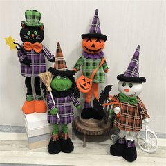 Stretchable Stuffed Plush Toy Halloween Party Cute Pumpkin Witch Decoration Toys