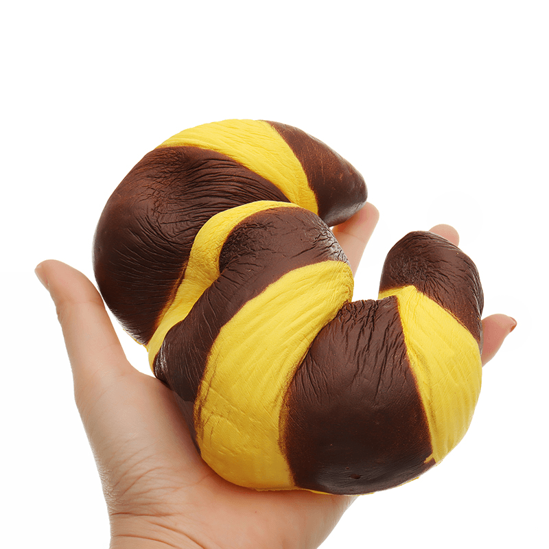 Squishyfun Jumbo-Croissant-Squishy-Brot, super langsam aufsteigend, 18 x 12 cm, Squeeze-Sammlung, Spielzeug, lustiges Geschenk