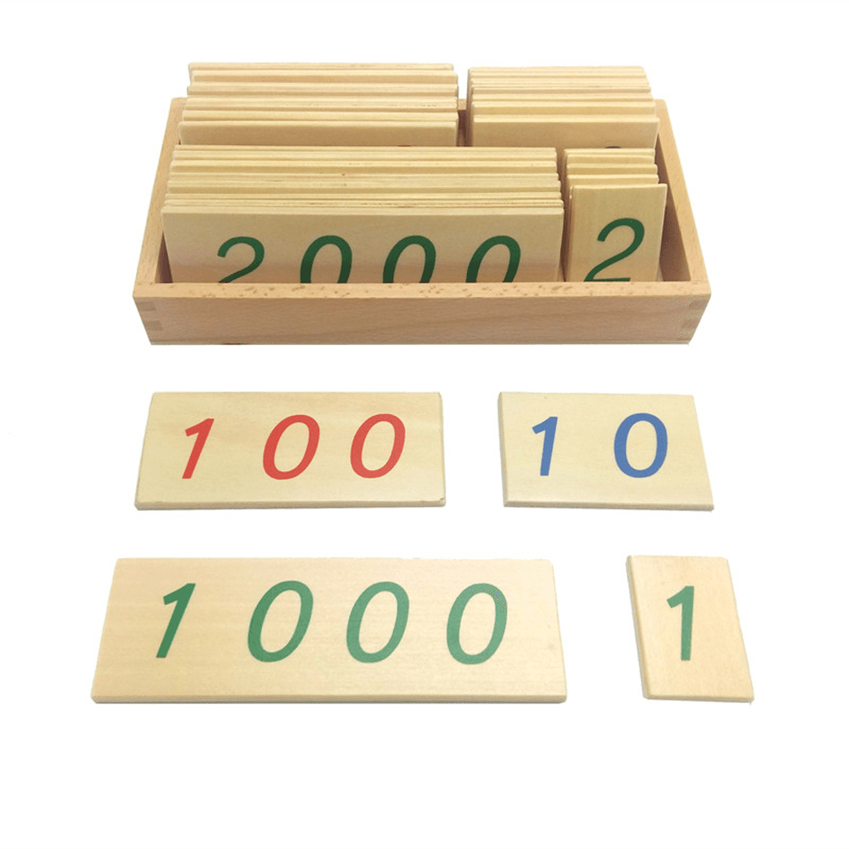 Baby Toys Montessori Math Digital Wooden Cards with Box Educational Early Learning Toys