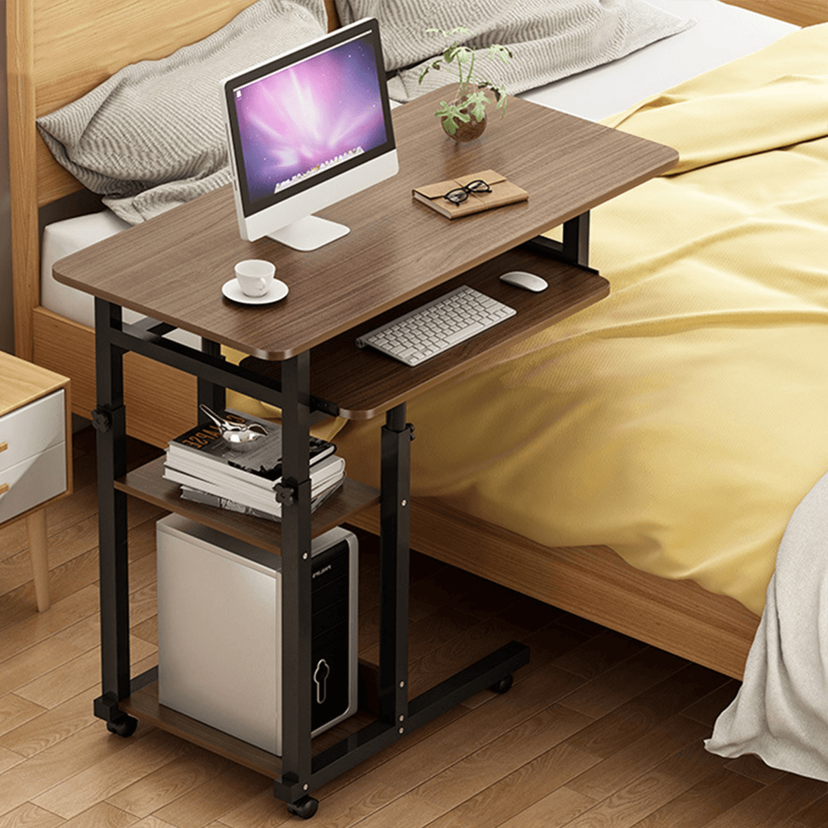 4 Layers Laptop Desk Table Adjustable Portable Notebook Computer Table Trolley Sofa Bed Tray Writing Study Desk for Home Office