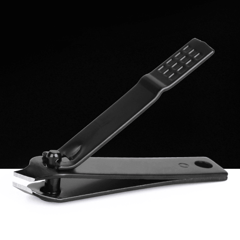 Bevel Black Stainless Steel Nail Clipper Anti-Slip Handle Toenail Clipper Manicure Tool