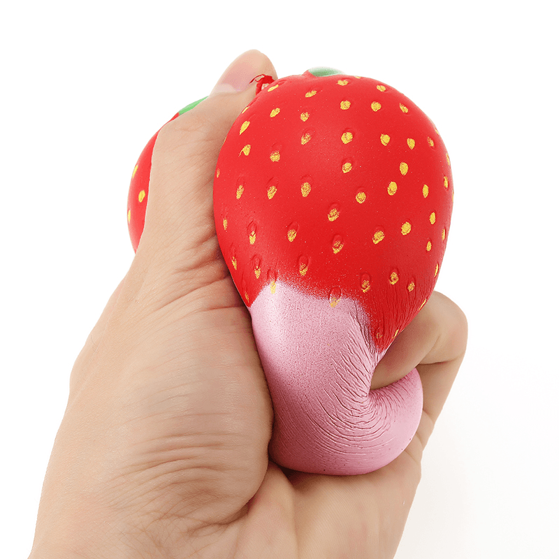 Yunxin Squishy Strawberry with Jam Jumbo 10Cm Soft Slow Rising with Packaging Collection Gift Decor