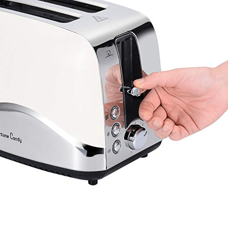 Fortune Candy 2 Slice Stainless Steel Toaster Wide Slot Bread Maker Temperature Control Toaster