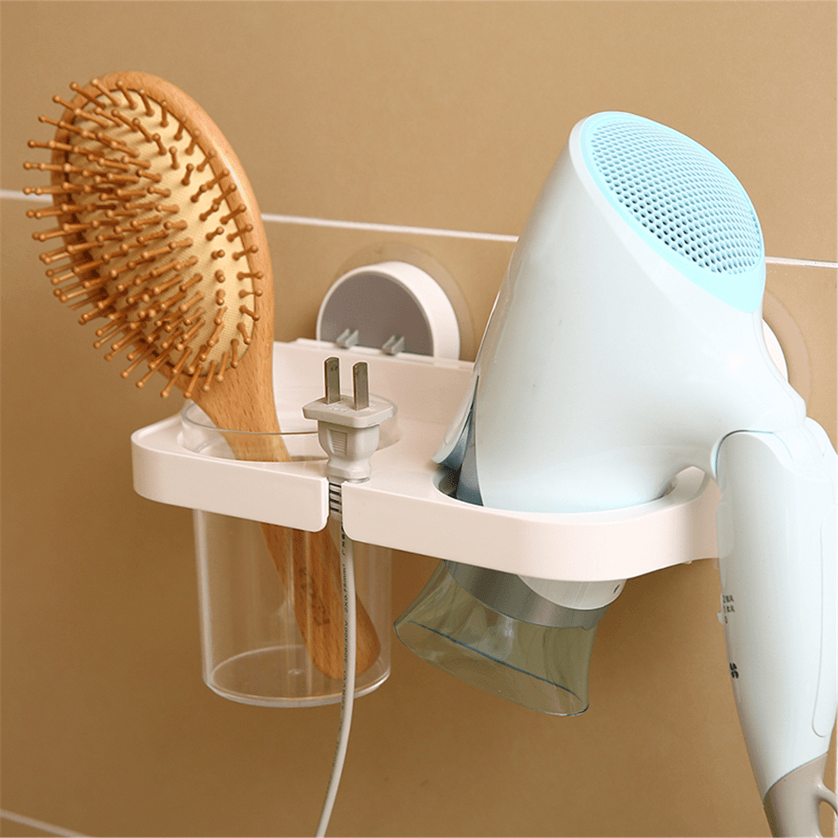 Bathroom Punch Free Multifunctional Hair Dryer Rack