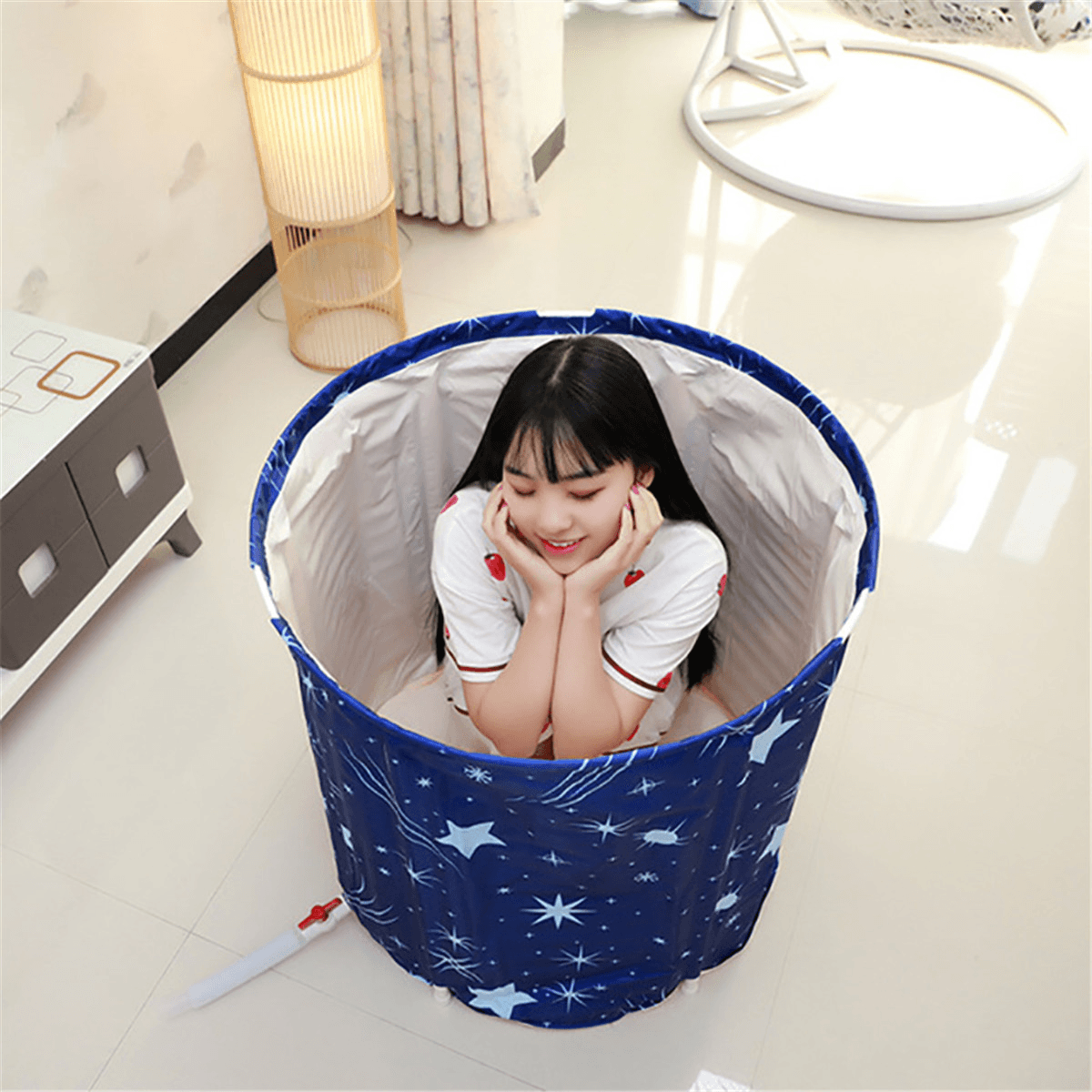 70X20X8Cm PVC Adult Baby Portable Folding Bathtub Water Tub Bucket Outdoor Room Spa Bath