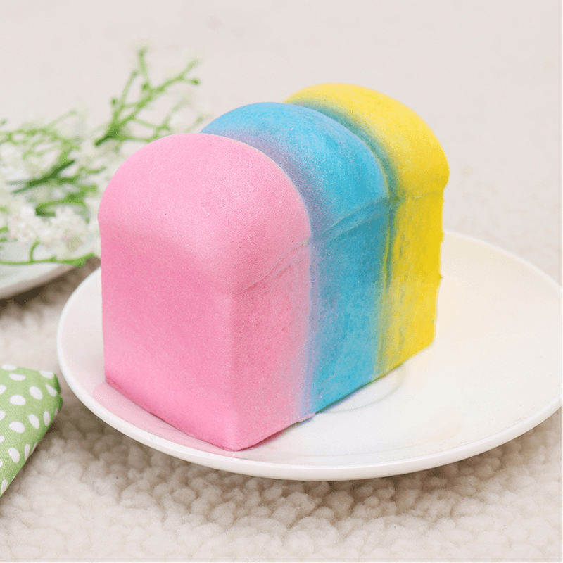 Yunxin Squishy Rainbow Toast Loaf Bread 10Cm Slow Rising with Packaging Collection Gift Decor Toy